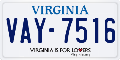 VA license plate VAY7516