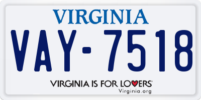 VA license plate VAY7518