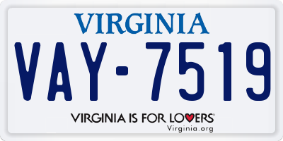 VA license plate VAY7519
