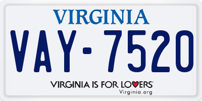 VA license plate VAY7520
