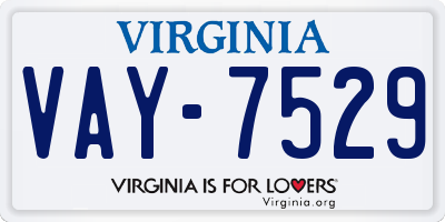 VA license plate VAY7529