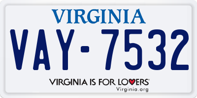 VA license plate VAY7532