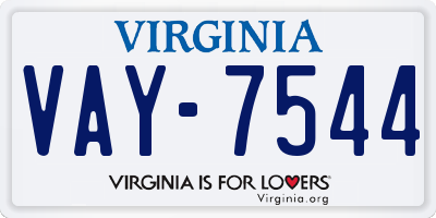 VA license plate VAY7544