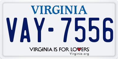 VA license plate VAY7556