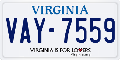 VA license plate VAY7559