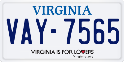 VA license plate VAY7565
