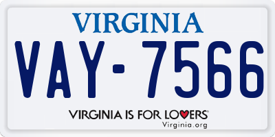 VA license plate VAY7566