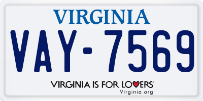 VA license plate VAY7569
