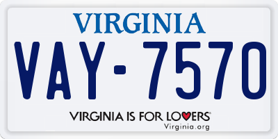 VA license plate VAY7570