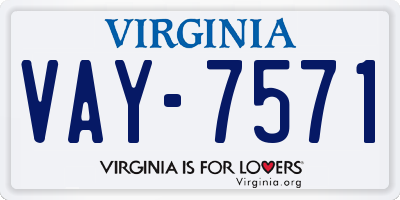 VA license plate VAY7571