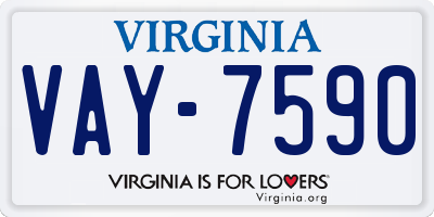 VA license plate VAY7590