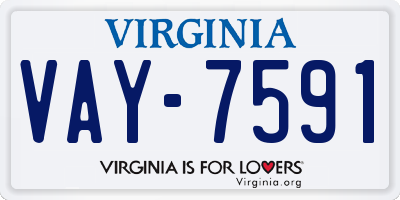 VA license plate VAY7591