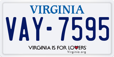 VA license plate VAY7595