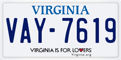 VA license plate VAY7619