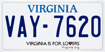 VA license plate VAY7620