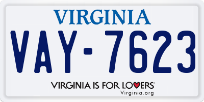 VA license plate VAY7623