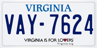 VA license plate VAY7624