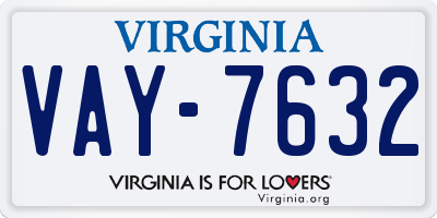 VA license plate VAY7632