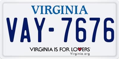 VA license plate VAY7676
