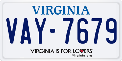 VA license plate VAY7679
