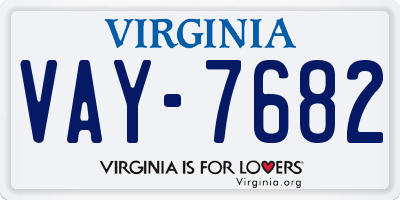VA license plate VAY7682