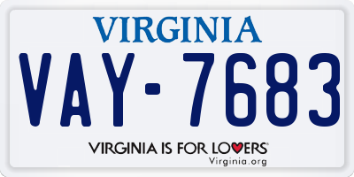 VA license plate VAY7683