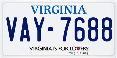 VA license plate VAY7688