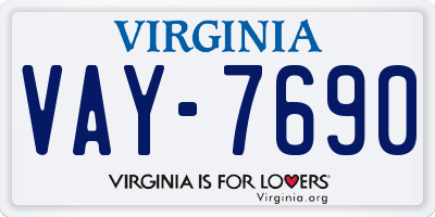 VA license plate VAY7690