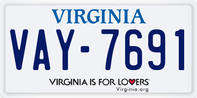 VA license plate VAY7691