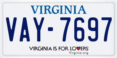 VA license plate VAY7697