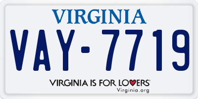 VA license plate VAY7719