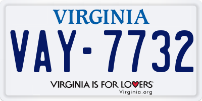 VA license plate VAY7732
