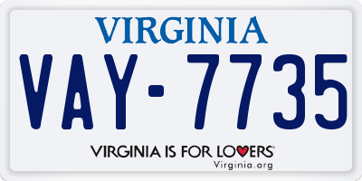 VA license plate VAY7735