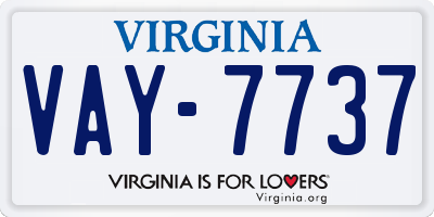 VA license plate VAY7737