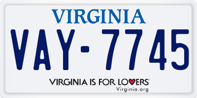 VA license plate VAY7745
