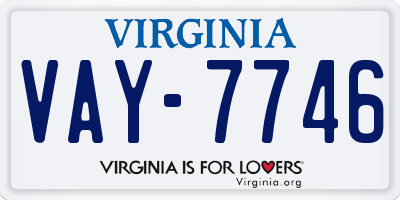VA license plate VAY7746
