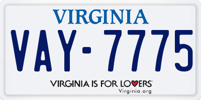 VA license plate VAY7775