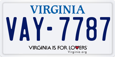 VA license plate VAY7787