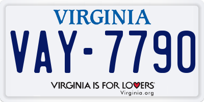 VA license plate VAY7790