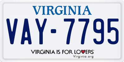 VA license plate VAY7795