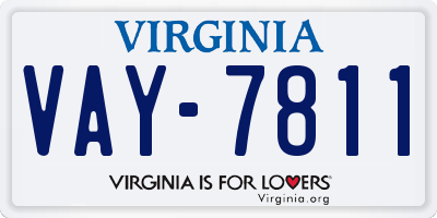 VA license plate VAY7811