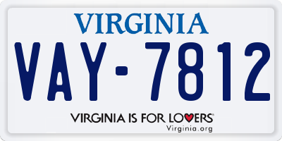 VA license plate VAY7812