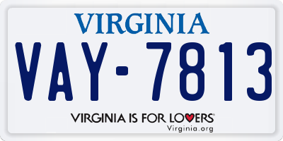 VA license plate VAY7813