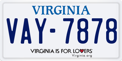 VA license plate VAY7878