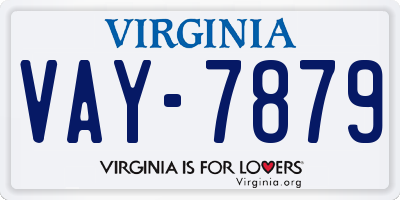 VA license plate VAY7879