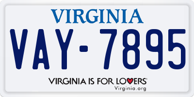 VA license plate VAY7895