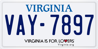 VA license plate VAY7897