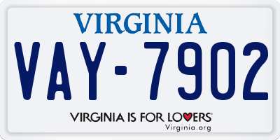 VA license plate VAY7902