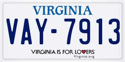 VA license plate VAY7913