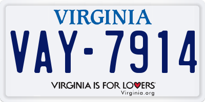 VA license plate VAY7914